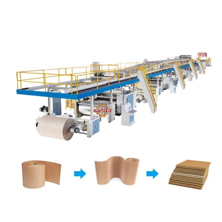 Automation 5 Ply Corrugated Board Production Line 1600mm Width 80 Speed