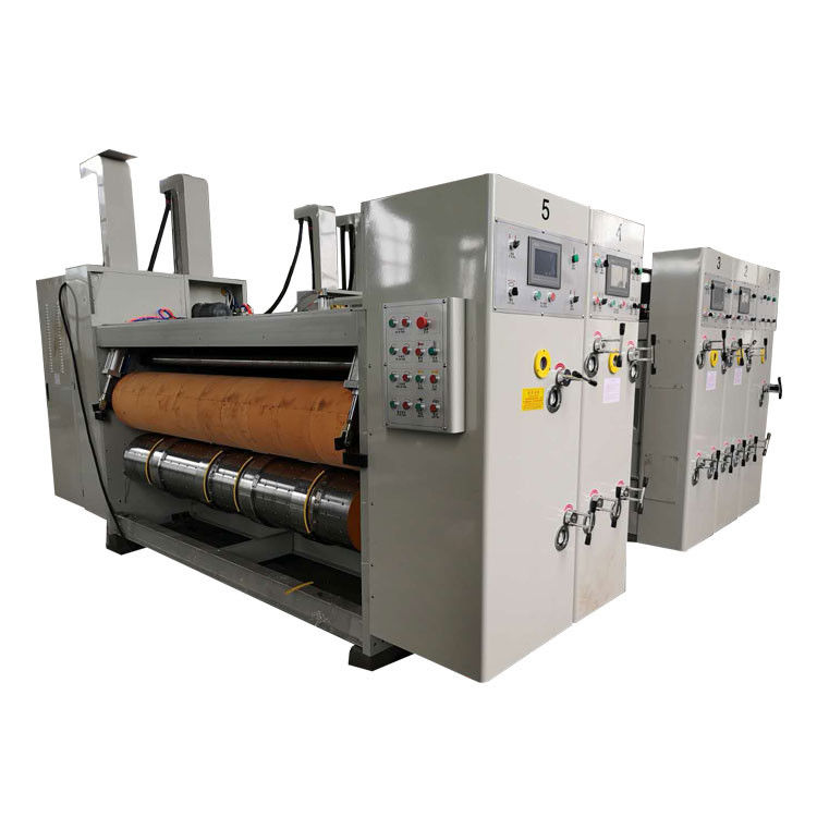 3 5 Colours Corrugated Box Printing Machine With Slotter Die Cutter